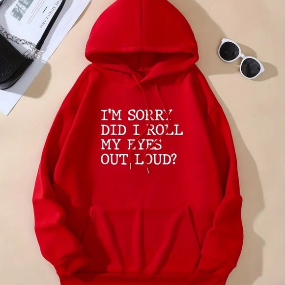 Letter Print Simple Hoddie - Picture 1 of 2